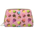 thumbnail image 1 of Colourful Ice Cream Print Pink Makeup Bag, Large Capacity Travel Cosmetic Bag for Women Girls- Travel Toiletry Bag Leather Portable Waterproof Makeup Case Organizer with Handle, 1 of 4