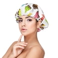 thumbnail image 1 of Colourful Ice Cream Print White Silk Bonnet for Sleeping Women Men, Adjustable Elastic Satin Bonnet Bonnet for Sleeping, Soft Similar Silk Curly Cuteness Hair Bonnet for Sleeping, 1 of 7
