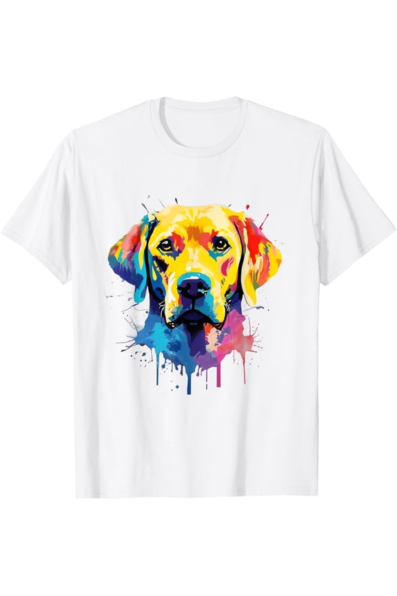 Colourful Labrador Yellow Golden Lab Retriever Splash Paint T-Shirt