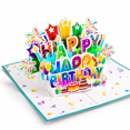 Musical Flashlight Colourful Large 3D Pop Up Musical Light Up Birthday Greeting Card ...