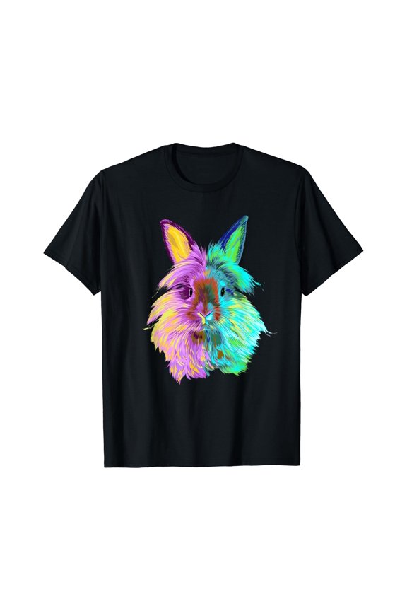 Colourful Lionhead Rabbit T-Shirt , Vintage T-Shirt