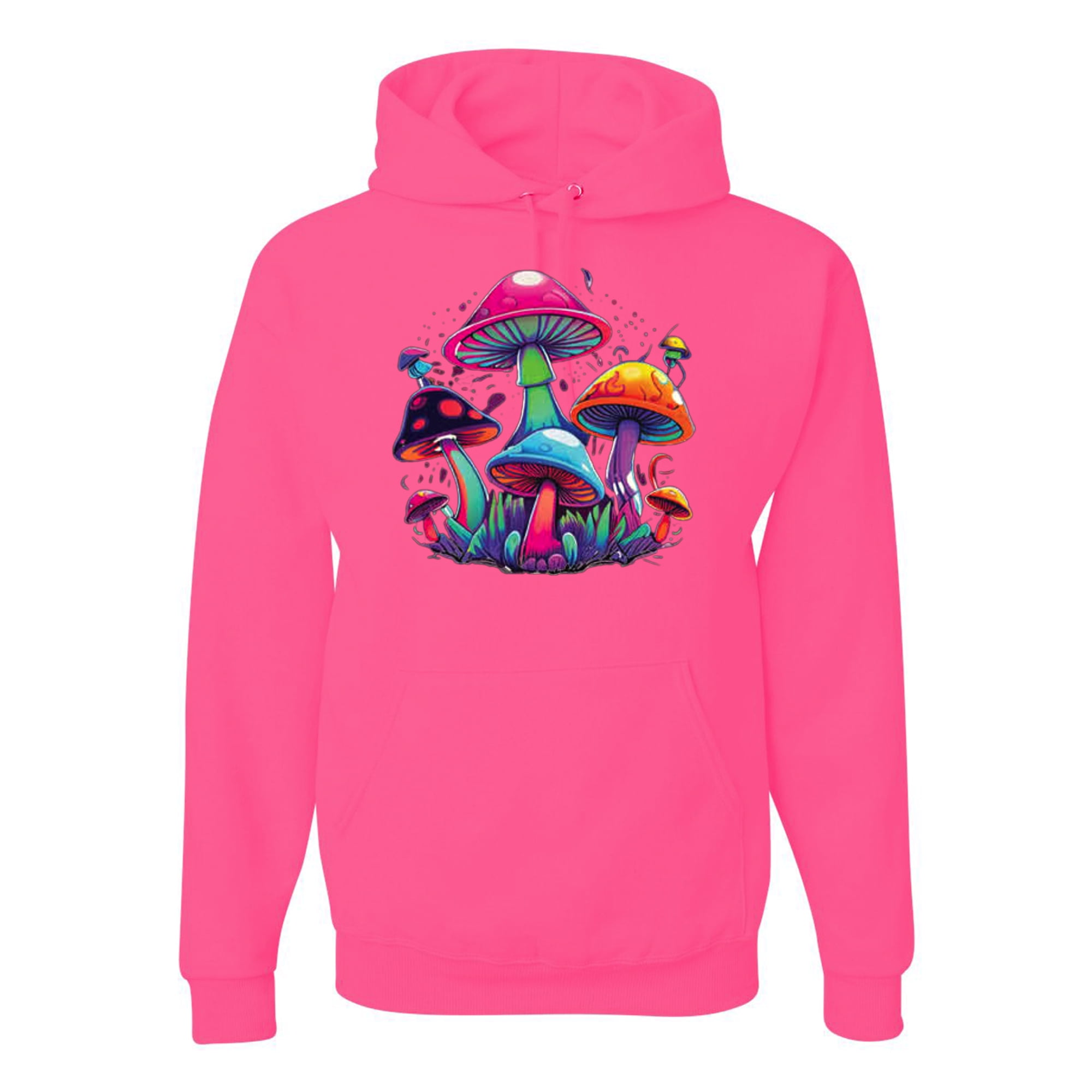 Colourful Magic Plants Graphic Mens Hoodies Black Large