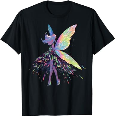 Colourful Niji Faerie Art Kawaii Fae Cute Pastel Anime Fairy T-Shirt ...