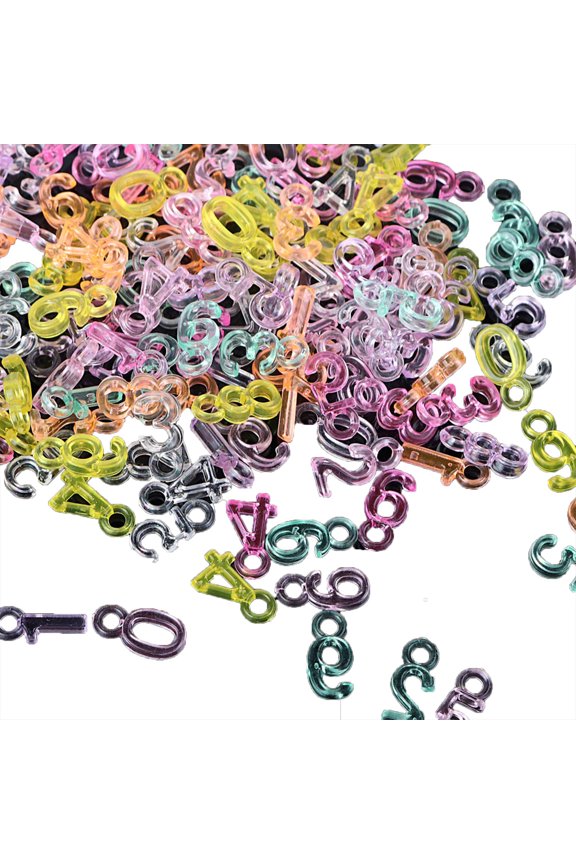Colourful Ornament Charms Letter Numbers Plastic Pendants for Word Name Earring Necklace Jewelry Crafts Making