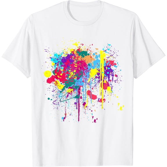 Colourful Paint Splashed colours T-Shirt100% cotton