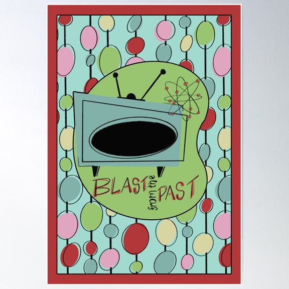 Colourful Retro 50S Egg Shape Pattern. Poster Wall Art, Modern Wall Decor For Living Room Bedroom, 8x12 UNFRAMED