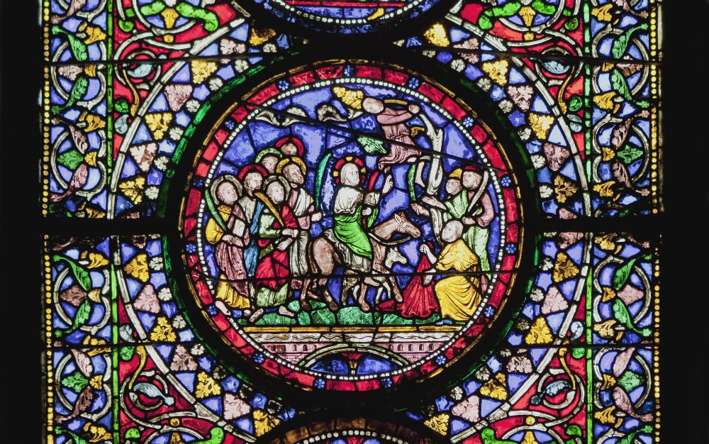 Colourful Stained Glass Window In Canterbury Cathedral Canterbury Kent England Canvas Art - Terence Waeland  Design Pics (38 x 24)