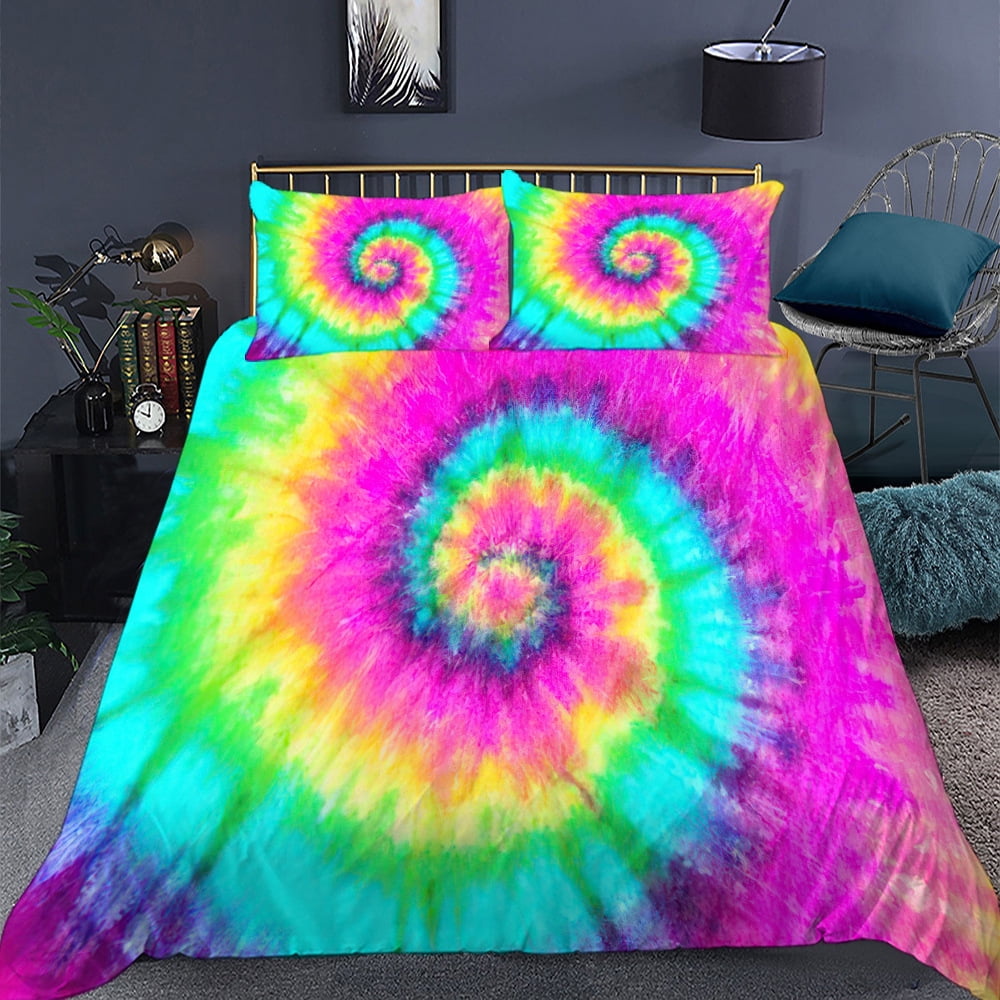 Colourful Tie Dye Bedding Sets Tie Dye Duvet Cover Spiral Tie Dyed