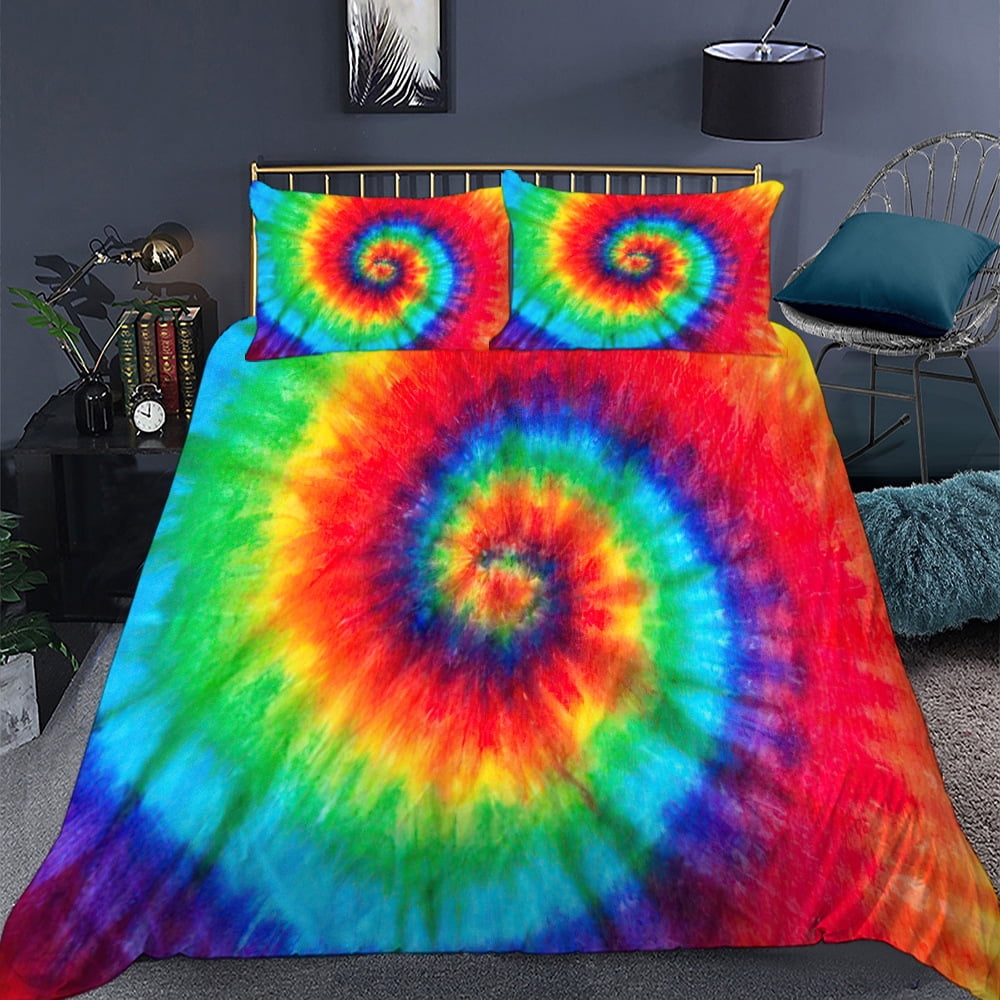 Colourful Tie Dye Bedding Sets Tie Dye Duvet Cover Spiral Tie Dyed