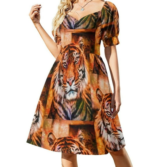 Colourful Tiger Dress summer women's dress 2024 dress korean style summer dress woman 2024 women evening dress