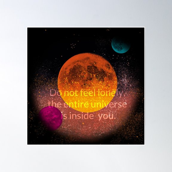 Colourful Universe Is Inside You Poster Wall Art, Modern Wall Decor, 16x16 UNFRAMED