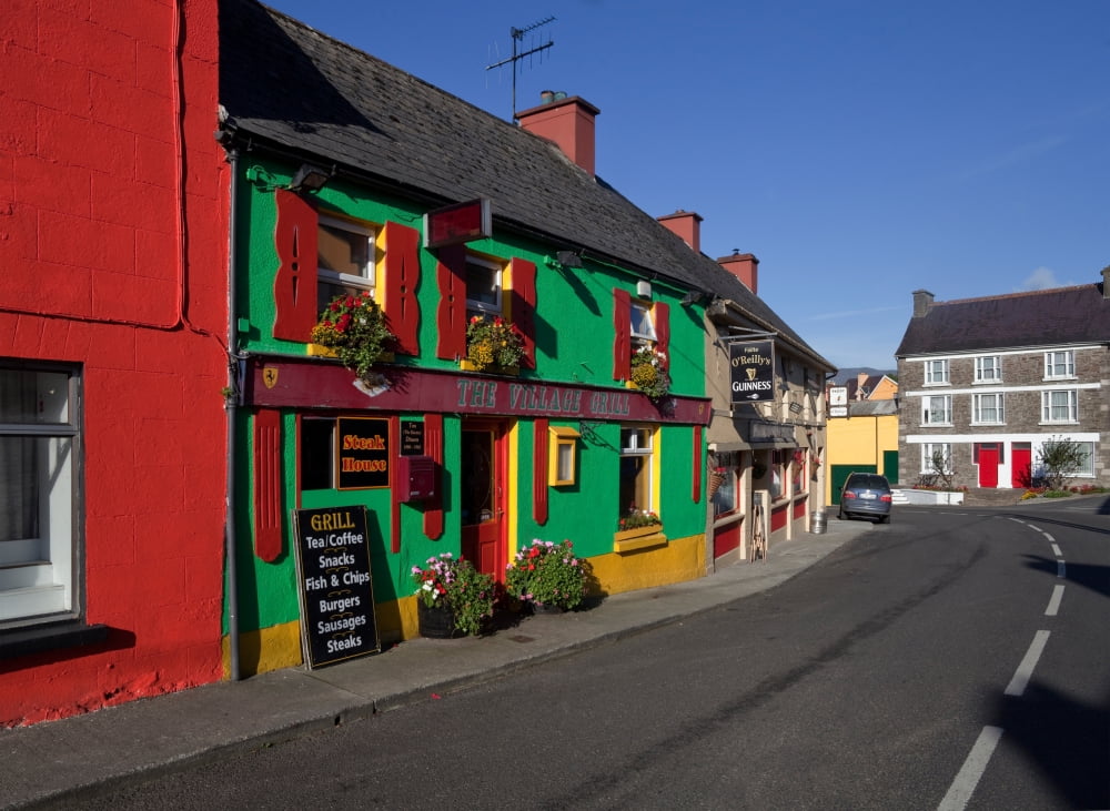 Colourful cafe in Kilgarvan Village County Kerry Ireland Canvas Art - Panoramic Images (27 x 9)