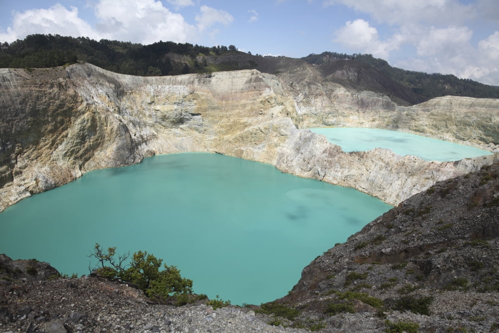 Colourful crater lakes of Kelimutu volcano Flores Island Indonesia Canvas Art - Richard RoscoeStocktrek Images (35 x 23)