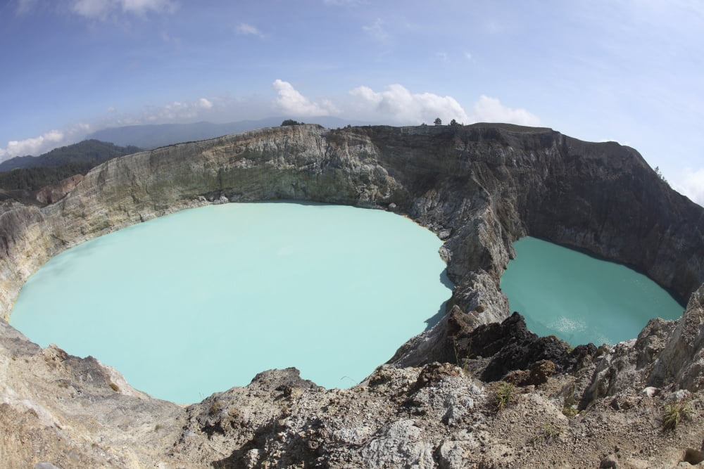 Colourful crater lakes of Kelimutu volcano Flores Island Indonesia Canvas Art - Richard RoscoeStocktrek Images (35 x 23)