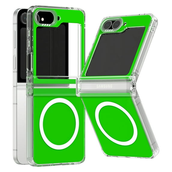 Colourful for Samsung Galaxy Z Flip 6 Phone Case Hard PC and Soft TPU Cover Reinforced Corner Bumper Compatible with MagSafe (Green,Galaxy Z Flip 6)