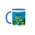 thumbnail image 1 of 3dRose, Colourful tropical plants and fish design personalized with a female name Bethany, 15oz Two-Tone Blue Mug, 1 of 3