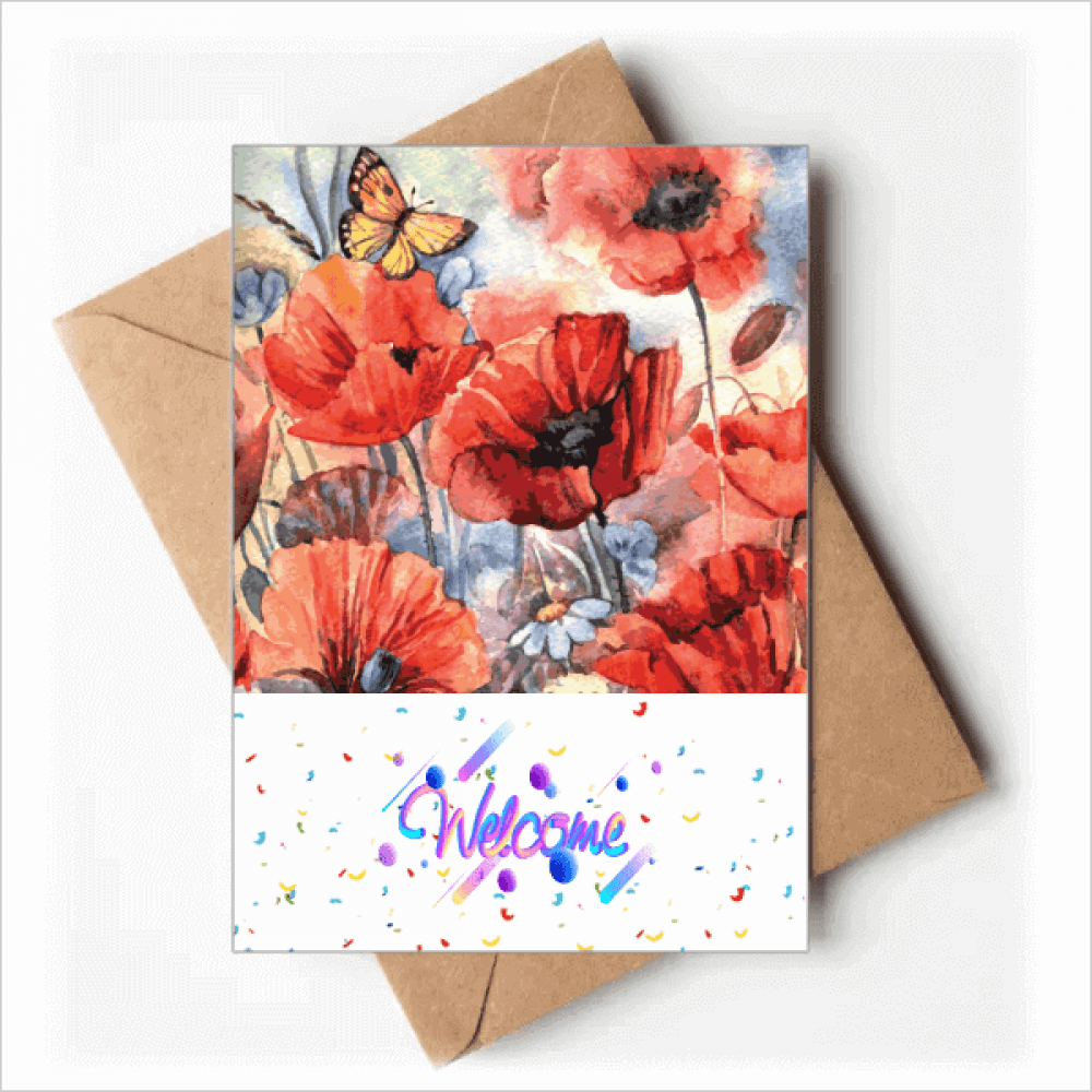 Colourful with Flowers Welcome Back Greeting Cards Envelopes Blank