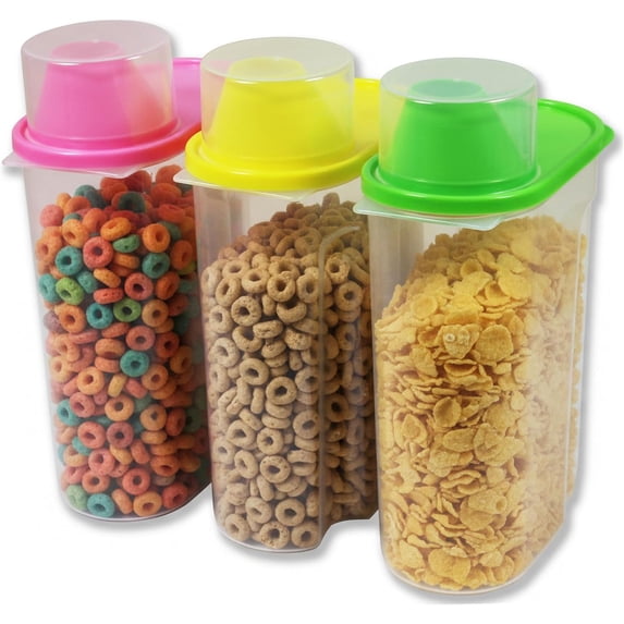 Colourfull 2.5 Liters Set of 3 Large Airtight Food Storage Containers ...
