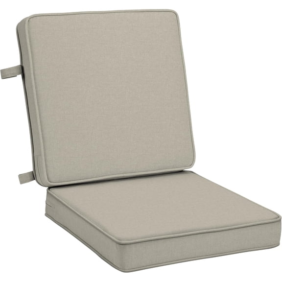 Colourfull  20X20 Luxury Foam Outdoor Double Welted Dining Chair Cushion, Made with PROFOAM, Performance Fabric, Rain-Proof, Fade Resistant, Heathered Taupe Woven Solid