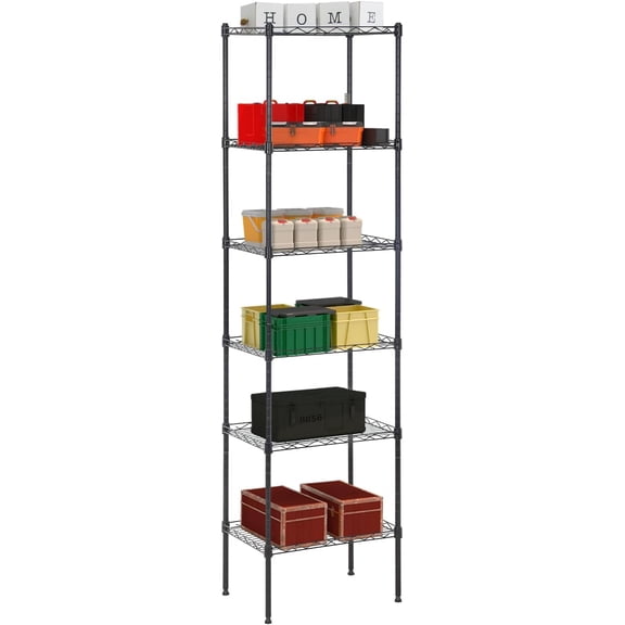 Colourfull 5-Tier Metal Storage Shelving Unit, 47.6" H x 16.7" W x 11.8" D Adjustable Wire Shelf Organizer, 750 lbs Max Load Heavy Duty Standing Rack for Kitchen, Pantry, Garage, Office