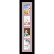 Colourfull Collage Photo Frame Single Mat with 4-4x6 Openings and Satin Black Frame.