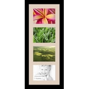 Colourfull Collage Photo Frame Single Mat with 4-5x7 Openings and Satin Black Frame.