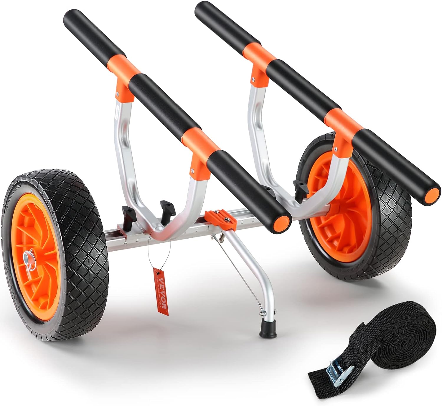 Colourfull Kayak Cart, Heavy Duty 450 LBS Load Capacity Kayak Trailer, Detachable Canoe Trolley Cart with Adjustable Width & Nonslip Support Foot, 12'' Solid Tires for Kayaks Canoes Float Mats Paddle