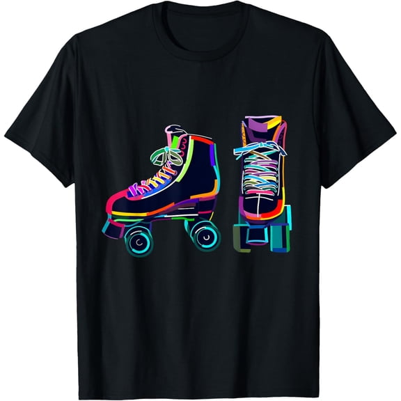 Colourfull Roller Skate novelty graphic Rollerskate Skating T-Shirt