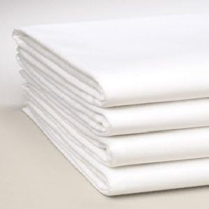 Colourfull White Fitted Sheet Twin 39x80x9 Inches 12-Pack Poly Cotton Blend 180 Thread Count Durable Breathable Easy Care Bottom Sheets for Hospitals, Hotels, Healthcare, Spa