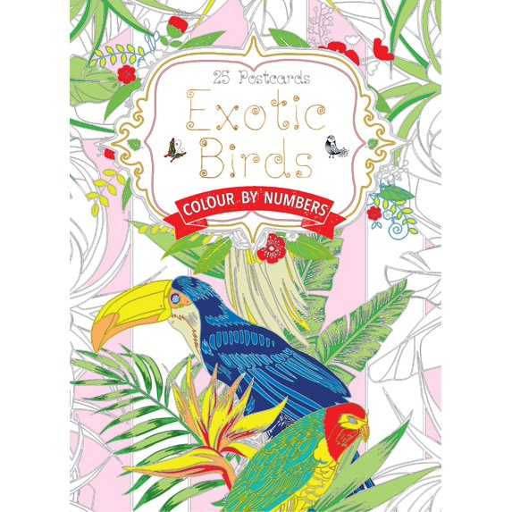 Colouring Postcard Books: Exotic Birds Postcard Book : Colour by Numbers (Postcard book or pack)