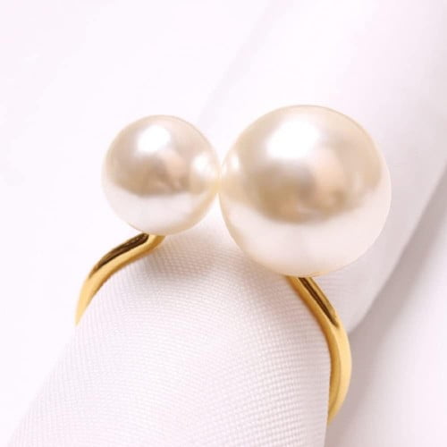 Colourtree 12 Pcs Golden Napkin Rings Wedding Napkin Rings Flower Napkin Rings