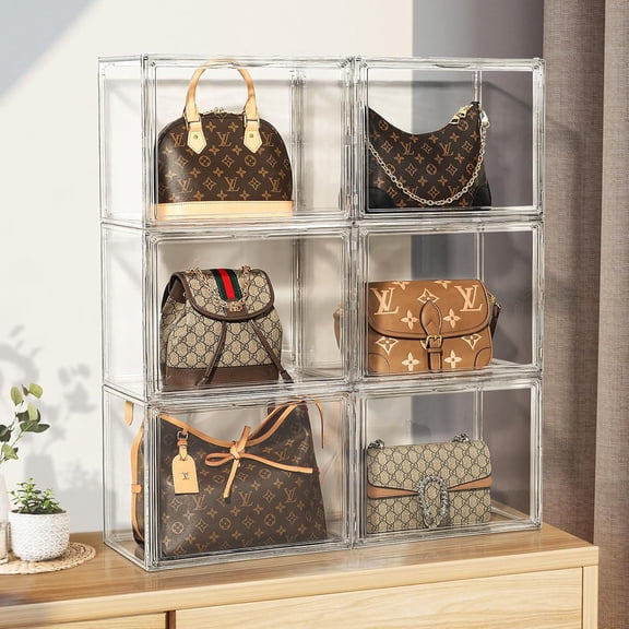 Colourtree 13.78'' H X 17.32'' W X 11.81'' D Clear Handbag Storage Organizer with Sturdy Structure 1 Pack