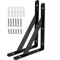 thumbnail image 1 of Colourtree 12 Piece Heavy Duty Floating Metal Wall L-Shaped Shelf Brackets, 1 of 7