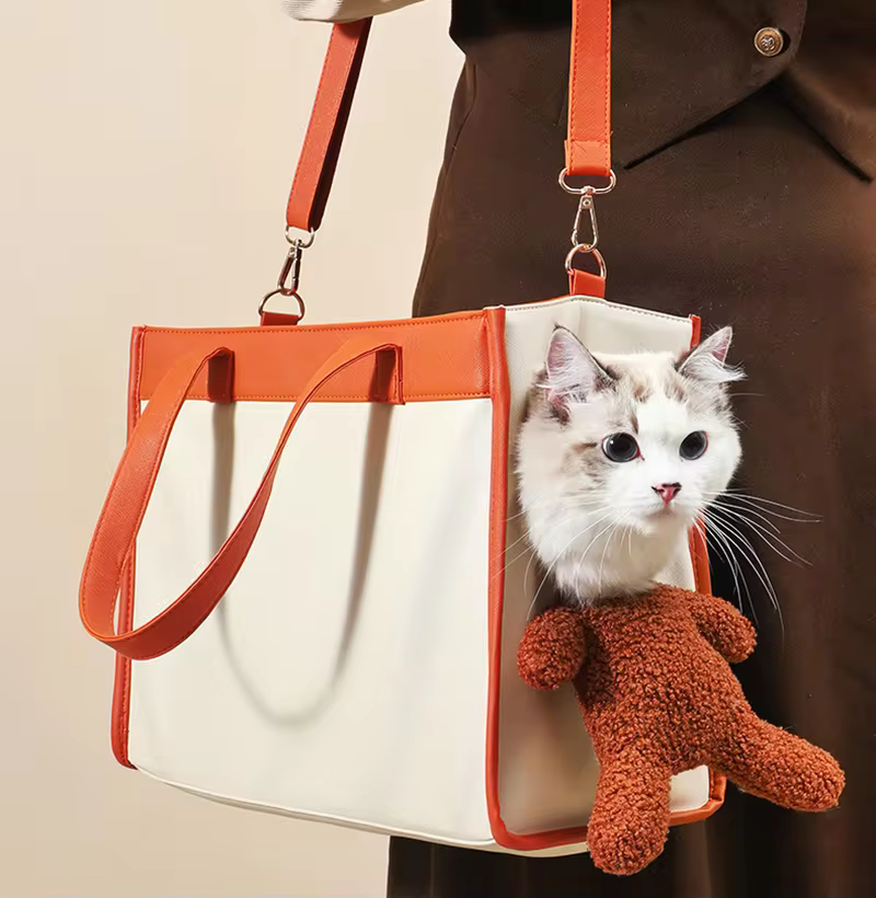 Colourtree 15" X 7.3" X 11.4" One-Shoulder Portable Cute Dog Outing Bag, Fashion Dog Purse Pet Carrier Leather Box for Small Dogs Cats Puppy, Portable Tote Bag&nbsp;