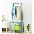 thumbnail image 1 of Colourtree 64.2'' H X 26'' W X 2.36'' D Clothing Garment Rack Clothes Rack Wooden with 2 Tier Shelves,Green, 1 of 5