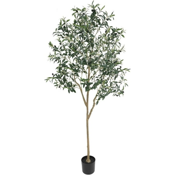 Colourtree Artificial Olive Tree for Living Room Decor, 83 Inch Tall Faux Silk Plant Artificial Tree in Potted Oliver Branch Leaves and Fruits for Modern Home Decor Indoor
