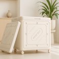 thumbnail image 1 of Colourtree Beige Folding Plastic Storage Box, Large Capacity Clothes Blanket Storage Bin With Lid And Wheels, Closet Organizer And Storage Containers For Home Office Dormitory, 1 of 5