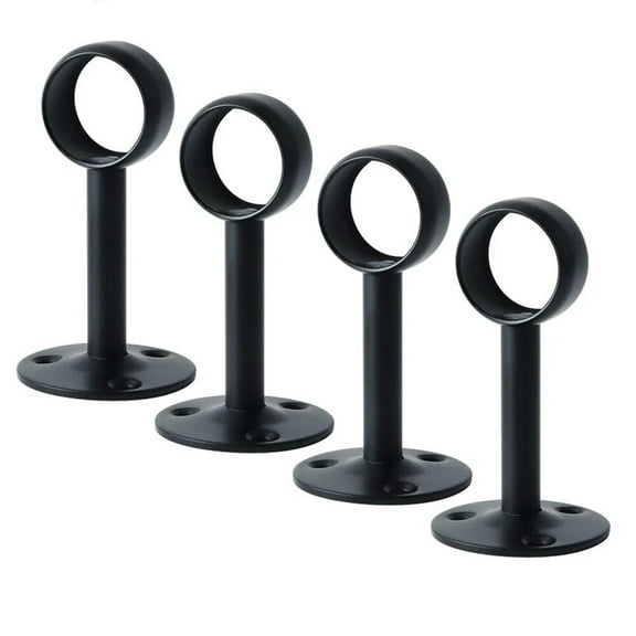 Colourtree Black Ceiling Mount Curtain Rod Holders 4 Pack