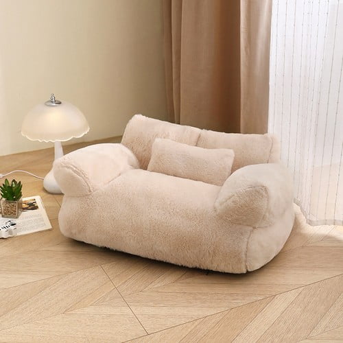 Colourtree Calming Pet Sofa,New Plush Soft Cat Dog Bed with Non-Slip Bottom,Removable Memory Foam Pet Couch Bed,Washable,Suitable for Medium Small Dogs Cats