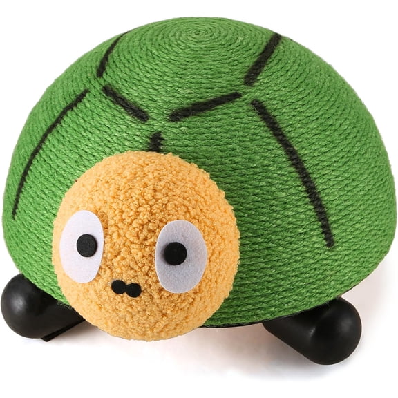 Colourtree Cat Catcher - with Sword Hemp Rope Ball, Cute Animal Shape, Durable cat Ball, Suitable for Indoor/Outdoor use, Non Falling Toy with Ball (Turtle)
