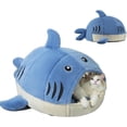 thumbnail image 1 of Colourtree Cat Hideaway,Cat House,Cat Beds for Indoor Cats,Indoor Cat House,Winter Thickened Warm Cute Shark Plush Pet Kennel, Removable and Washable Cat Kennel (Small), 1 of 6