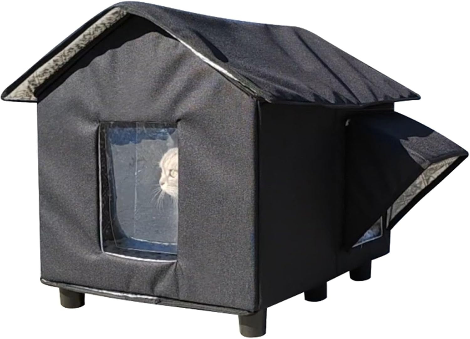 Colourtree Cat House Weatherproof Outdoor with Base,Oxford Fabric Insulated Design–Cat Shelter for Indoor/Outdoor Use, Perfect for Cats Small Dogs,Easy to Assemble