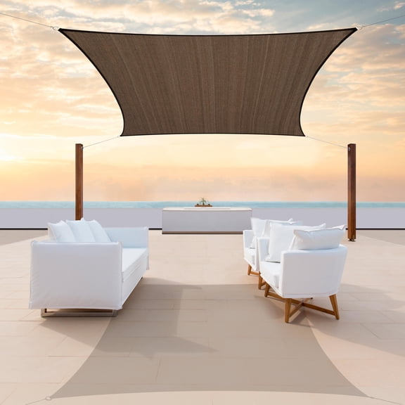 Colourtree Custom Size 6' x 9' Rectangle Brown Sun Shade Sail Canopy UV Air & Water Permeable - Commercial Standard Heavy Duty - 190 GSM - 3 Years Warranty ( We Make Custom Size )