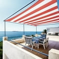 thumbnail image 1 of Colourtree Custom Size 8' x 8' Red & White Stripes Sun Shade Sail Canopy UV Block Rectangle - Commercial Standard Heavy Duty - 190 GSM - 3 Years Warranty, 1 of 7