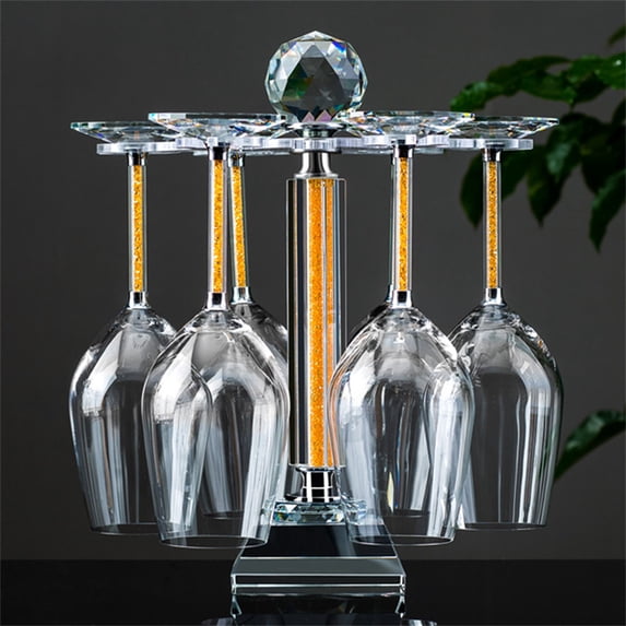 Colourtree Desktop Crystal Glass Stemware Rack Wine Glass Storage Holder Stand Air Drying Rack Only