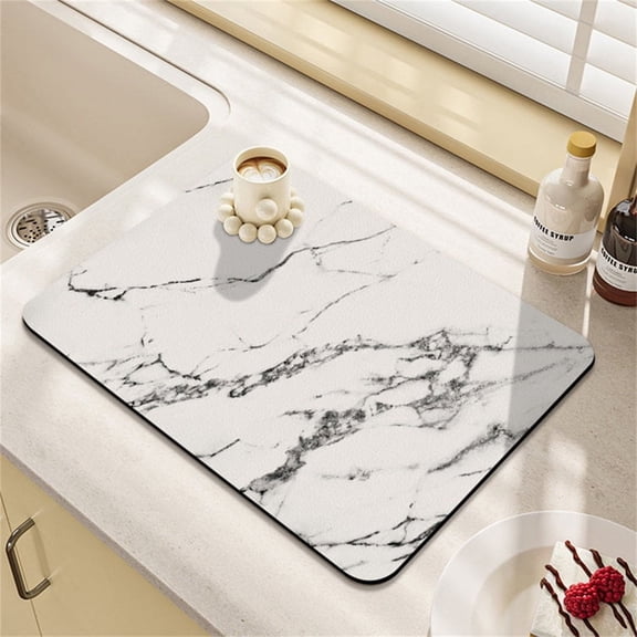 Colourtree Dish Drying Mat Super Absorbent Hide Stain Dish Drying Pad with Non-slip Rubber Backed