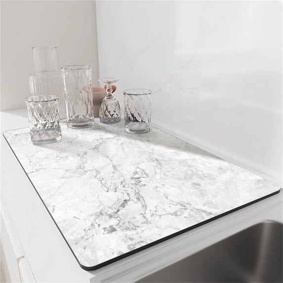 Colourtree Dish Drying Mat Super Absorbent Hide Stain Dish Drying Pad with Non-slip Rubber Backed