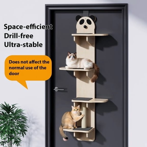 Colourtree Over The Door Cat Tree, 4-Levels Door Hanging Cat Climber, Over The Doors Cat Perch & Climber,Stable Kitten Stairs Cats Hammock for Most Kittens & Adult Cats