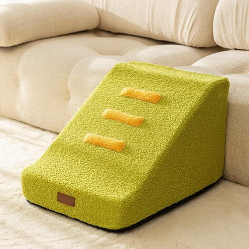 Colourtree Grass Green Dog Stairs for Small Dogs- Dog Steps Stairs Ramps for High Bed Couch, High Density Foam Pet Steps Stairs with Removable Cover for Bed