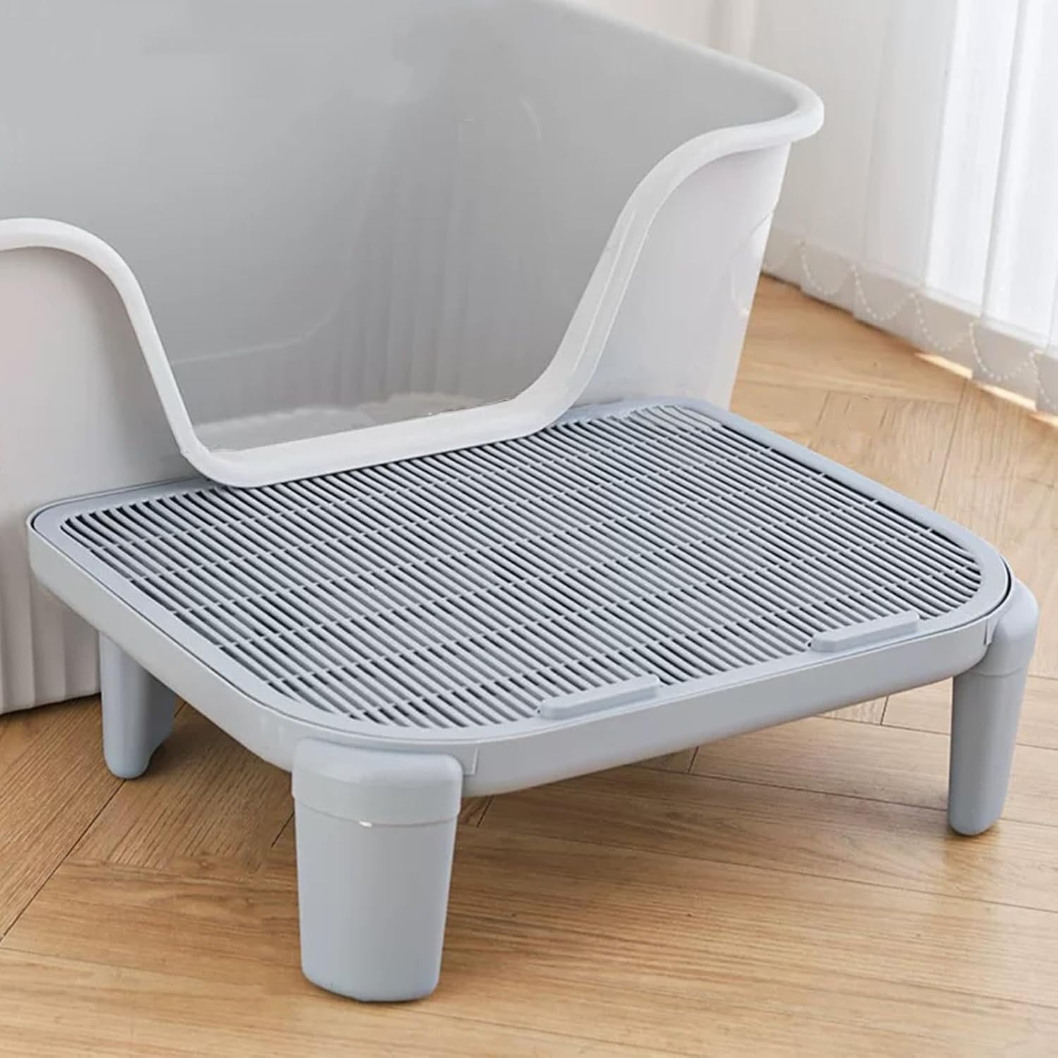 Colourtree Grey Cat Litter Mat Litter Trapping Mat,19.69" X 15.95" X 5.90" Litter Box Mat,Waterproof Cat Mats,Easy Clean,Non-Slip,Urine-Proof,Washable&nbsp;